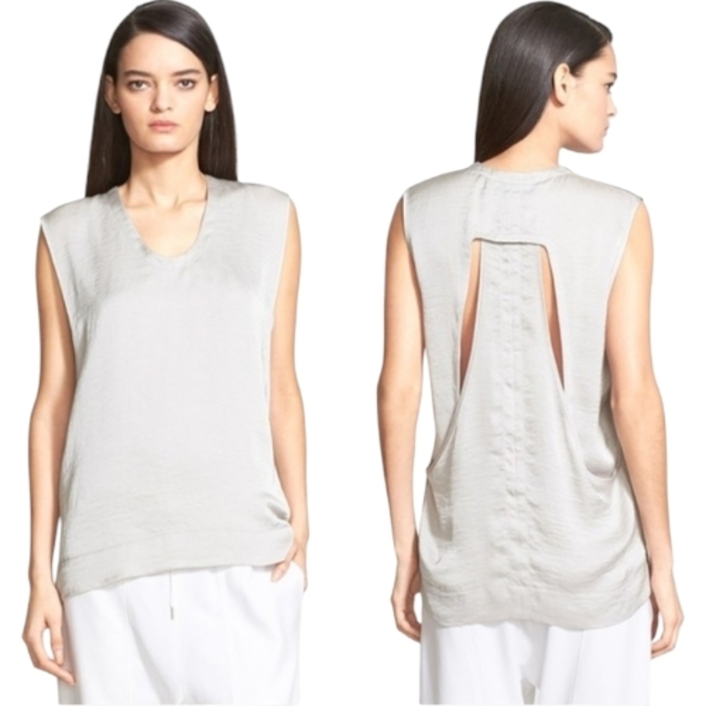 Helmut Lang Chroma Silver Razor Back Blouse